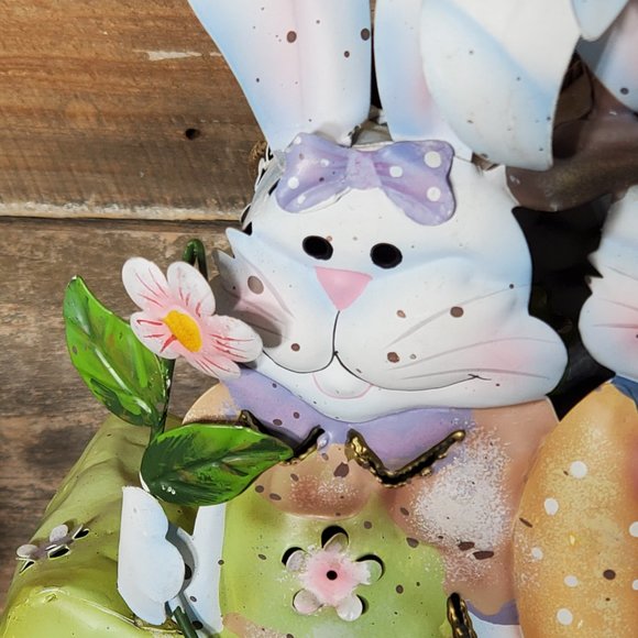 Home Interiors Bunny Couple Tin Lantern-Easter-FarmerBunny-Spring Bunny - Picture 6 of 11